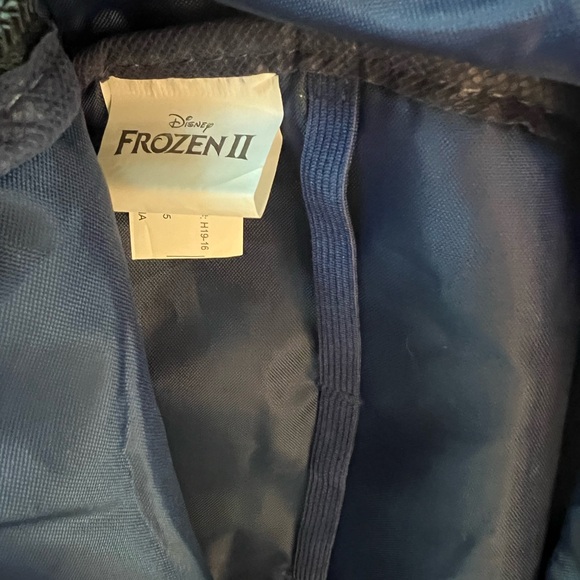 Disney Frozen II Elsa And Anna Soft Blue Velour Kids Small Backpack - Picture 5 of 5